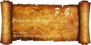 Putics Gábor névjegykártya